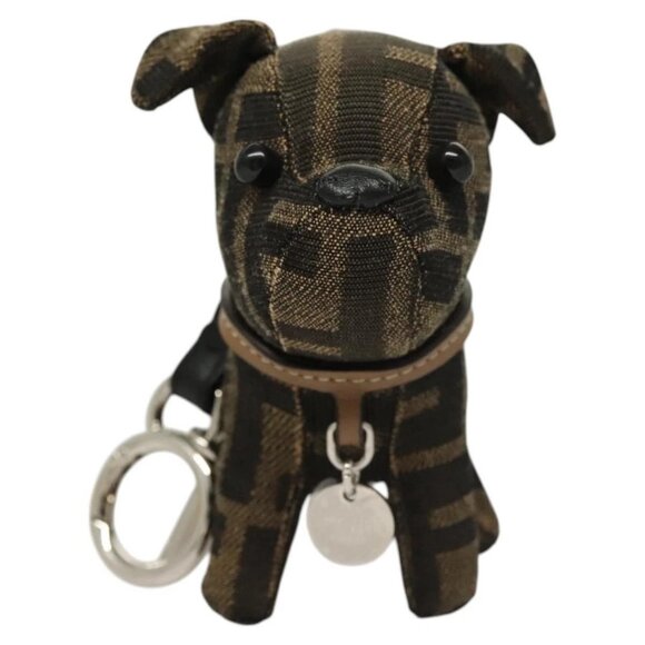 FENDI Zucca Canvas Charm Black Brown Auth ac3769 - Picture 2 of 16